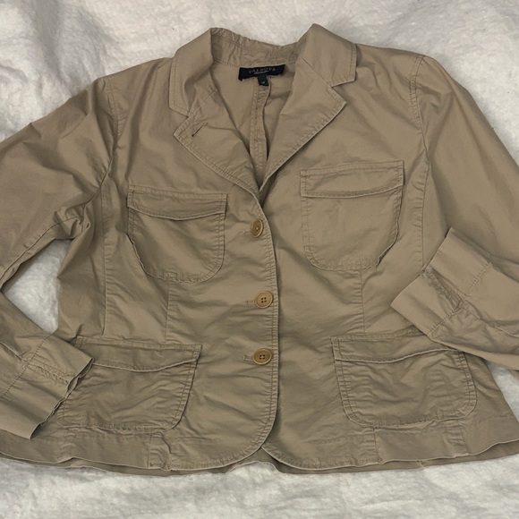 Talbots Light Weight Zafari Khaki Blazer Jacket - Picture 2 of 9